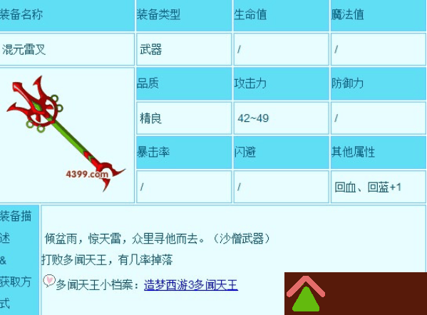 造梦西游3混元雷叉掉落位置在哪 混元雷叉掉落位置大全